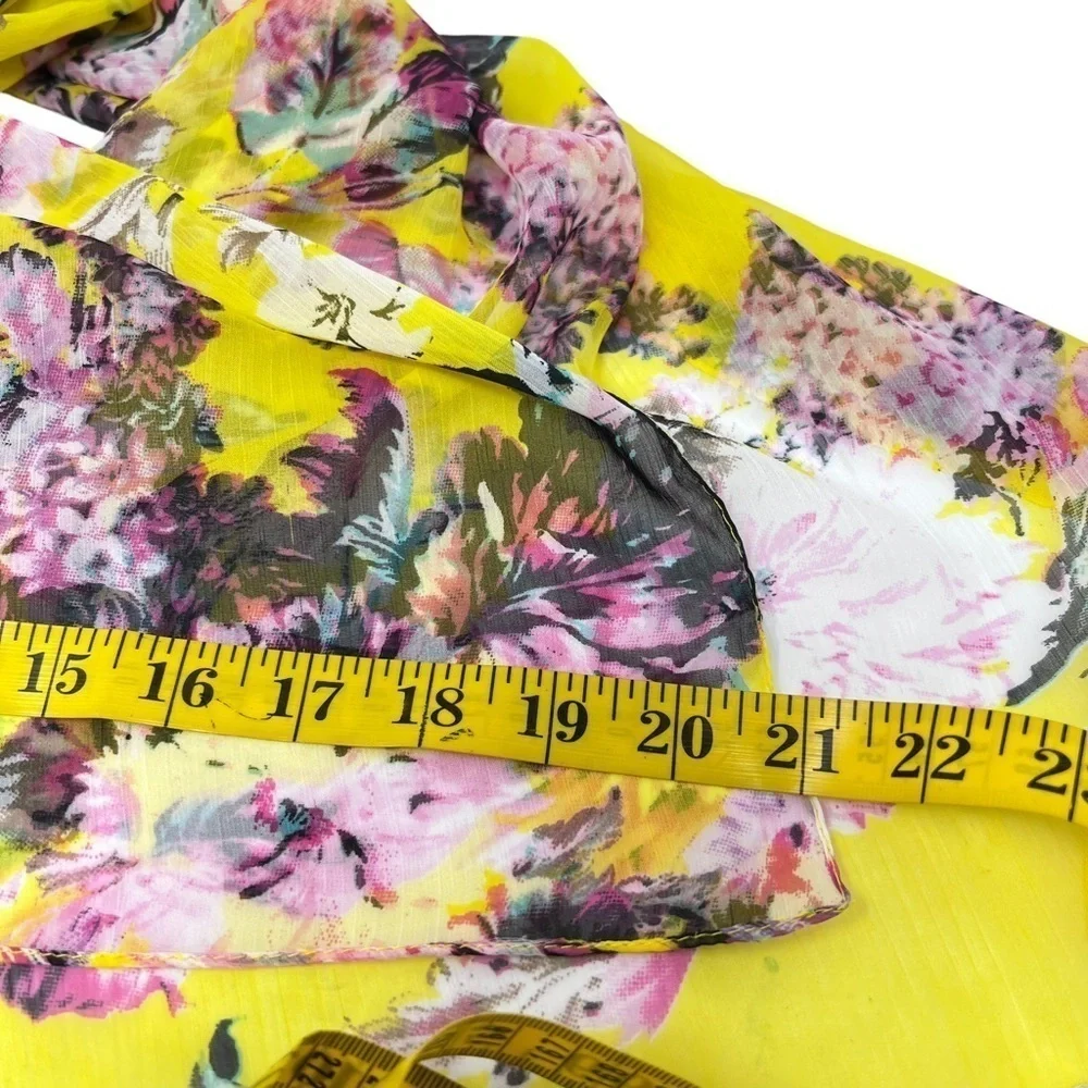 Cejon Women’s Yellow Floral Print Lightweight Oversized Spring Summer Scarf Wrap